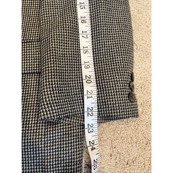Harve Bernard Houndstooth Sportcoat Blazer Jacket Mens Blazer 46R Gray Blue READ - Picture 9 of 15